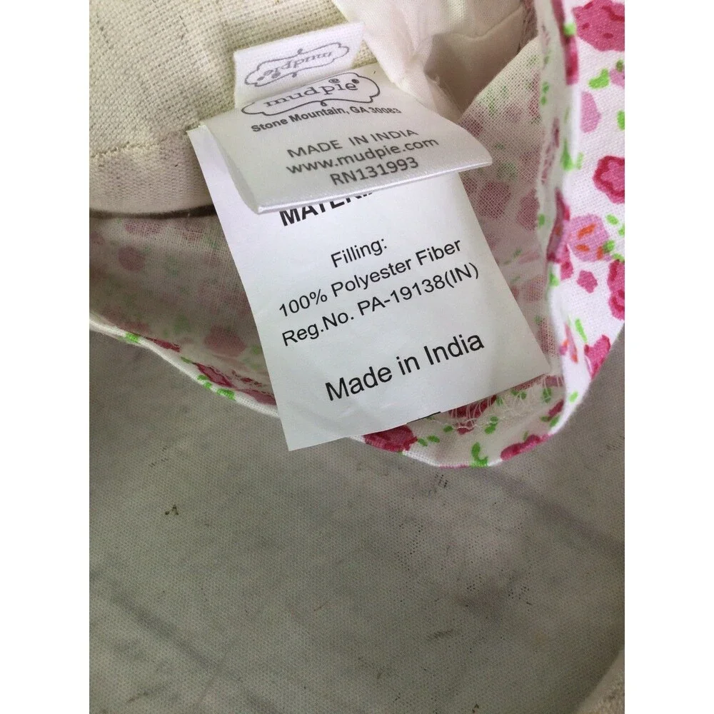 Mud Pie Whimsical Mouse Girl Plush Stuffed Animal Doll With Pink Floral Dress